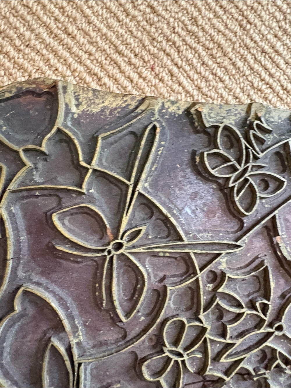 LARGE BLOCK STAMP- OLD made in France 🇫🇷 textiles - Picture 12 of 16